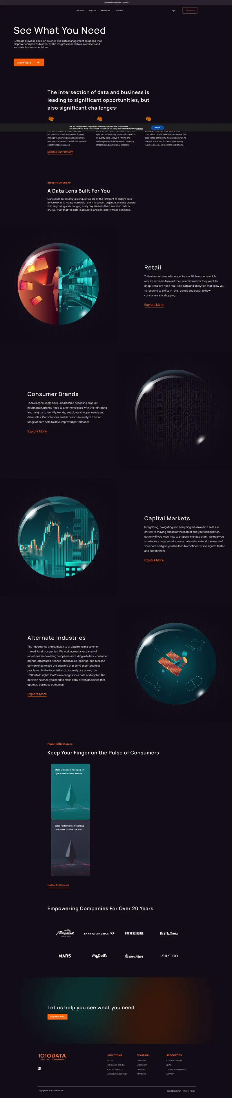 1010data | Insights Platform for Smarter Decision-Making website screenshot