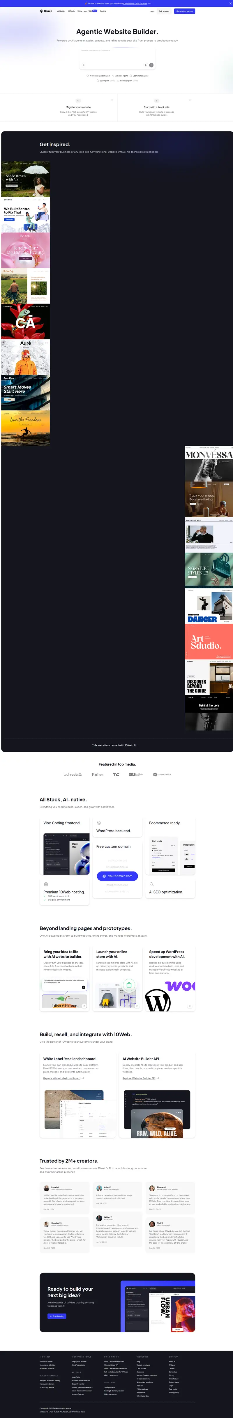 Launch and Grow Your Business Online with 10Web website screenshot