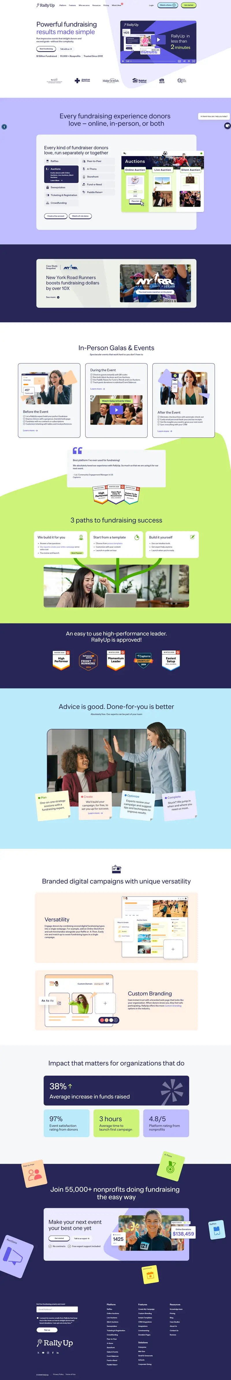 Online Fundraising Platform: Professional Results Made Simple website screenshot