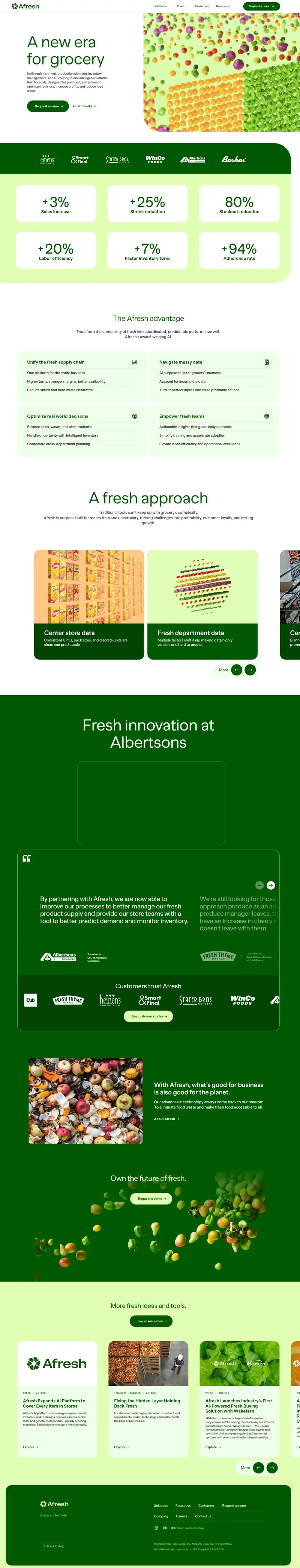 Afresh - A new era for fresh website screenshot