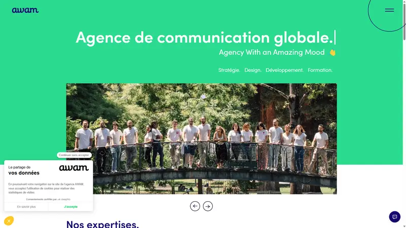 Agence de communication, développement web et graphisme à Bordeaux | AWAM website screenshot