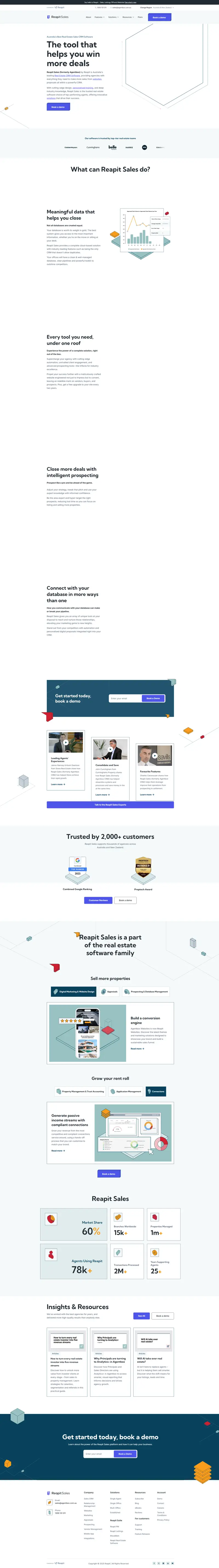 Real Estate CRM Software Australia | Reapit Sales website screenshot