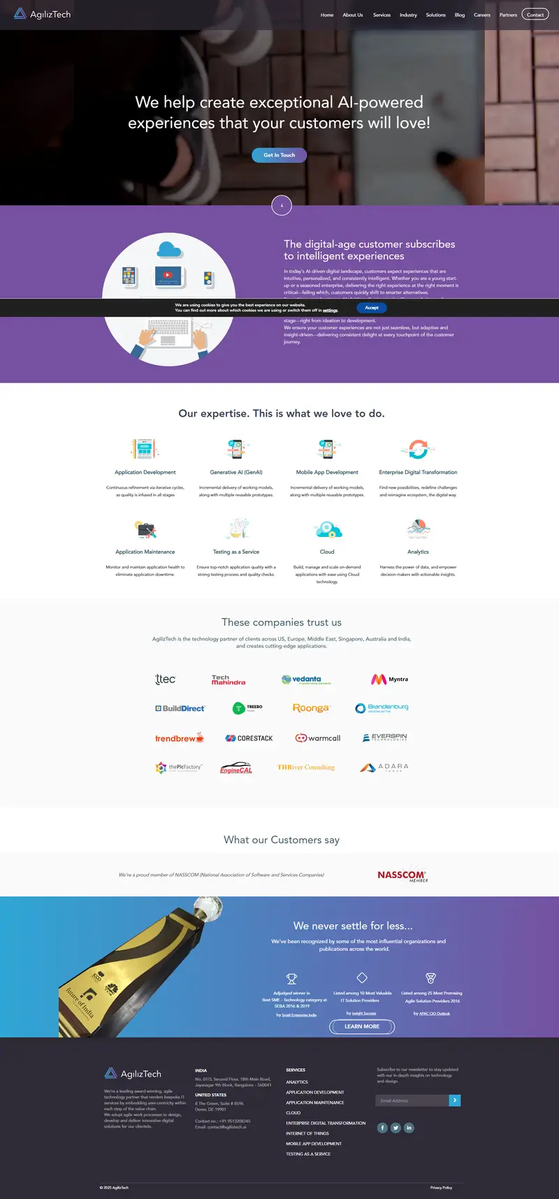 Home - AgilizTech Software Services Pvt. Ltd. website screenshot