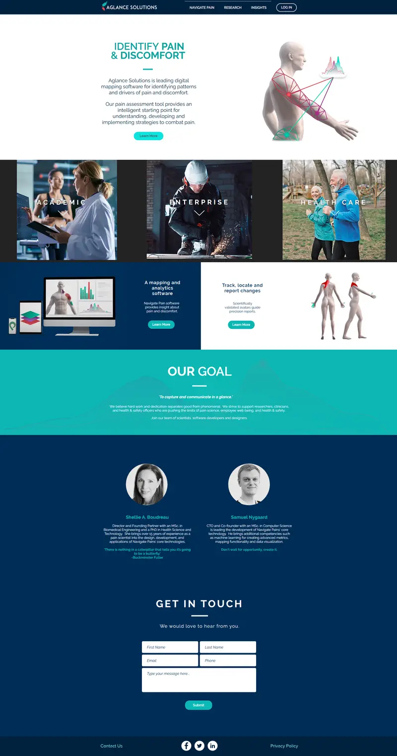 Digital Pain Drawing | Aglance Solutions website screenshot