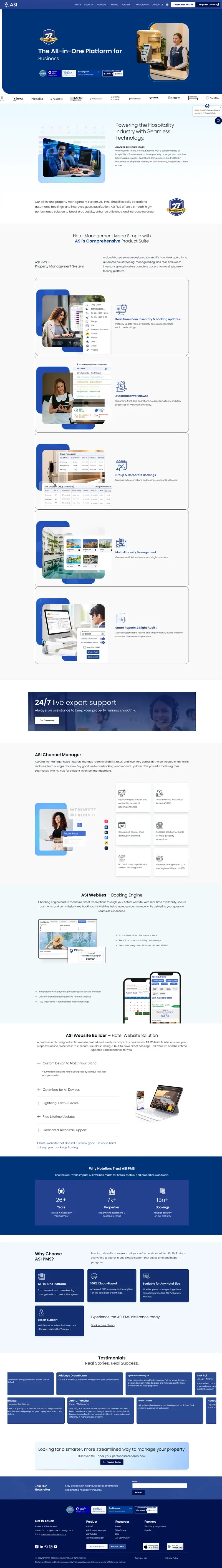 Streamline Hotel Operations with ASI Property Management System website screenshot