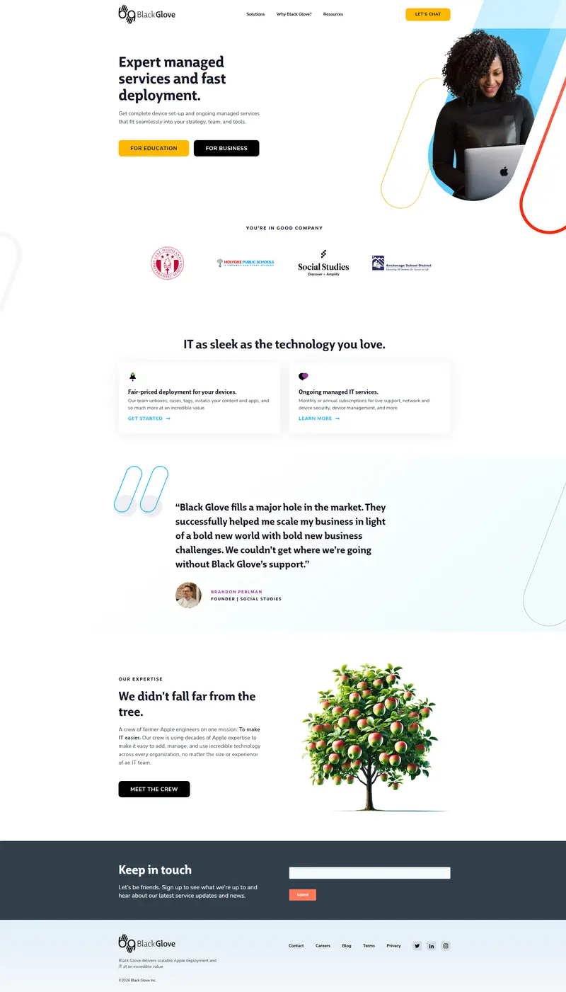 Black Glove | Expert Apple managed IT service and fast deployment website screenshot