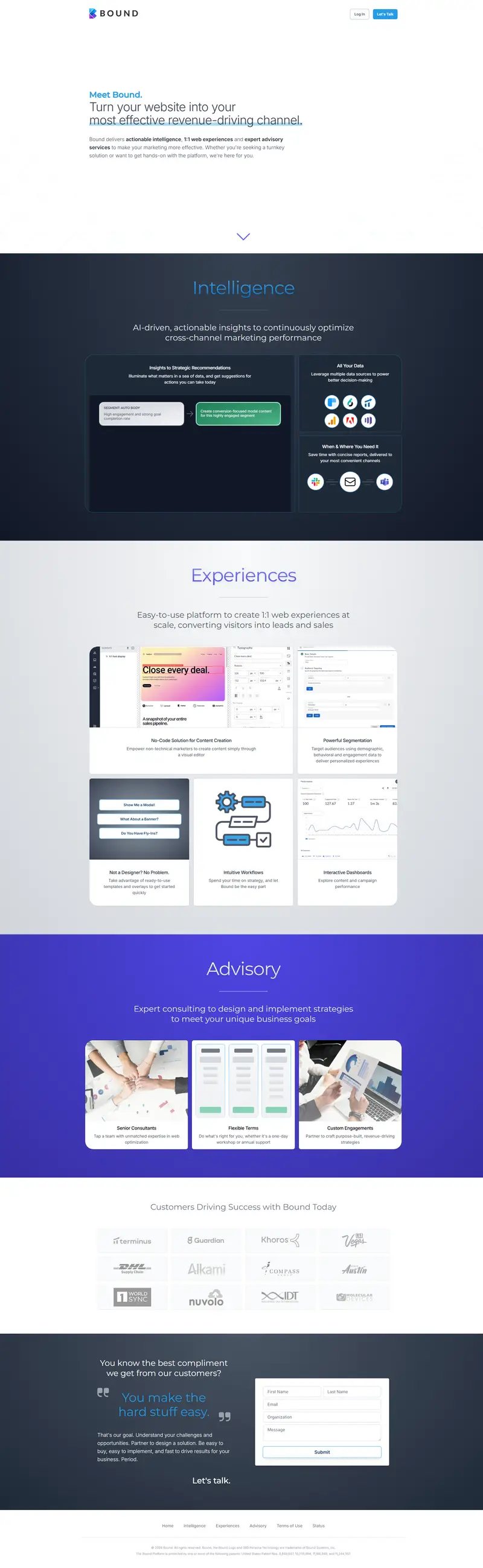 Bound | AI-Driven Website Optimization website screenshot