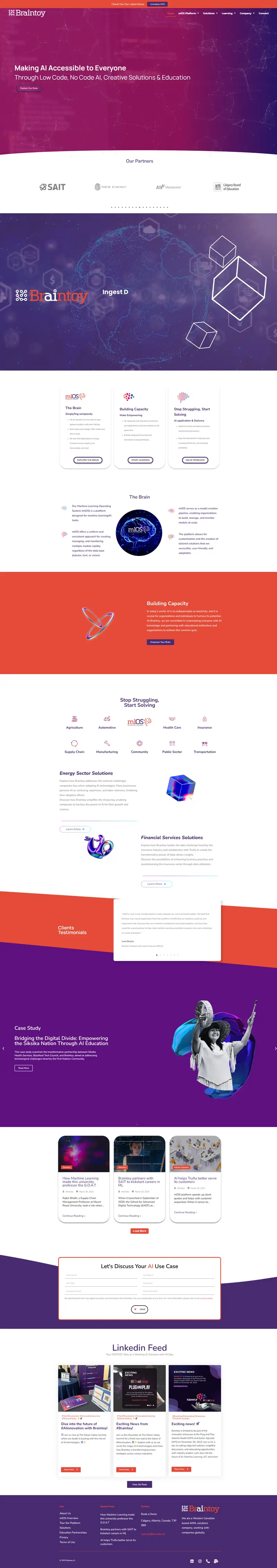 Home - Braintoy AI website screenshot
