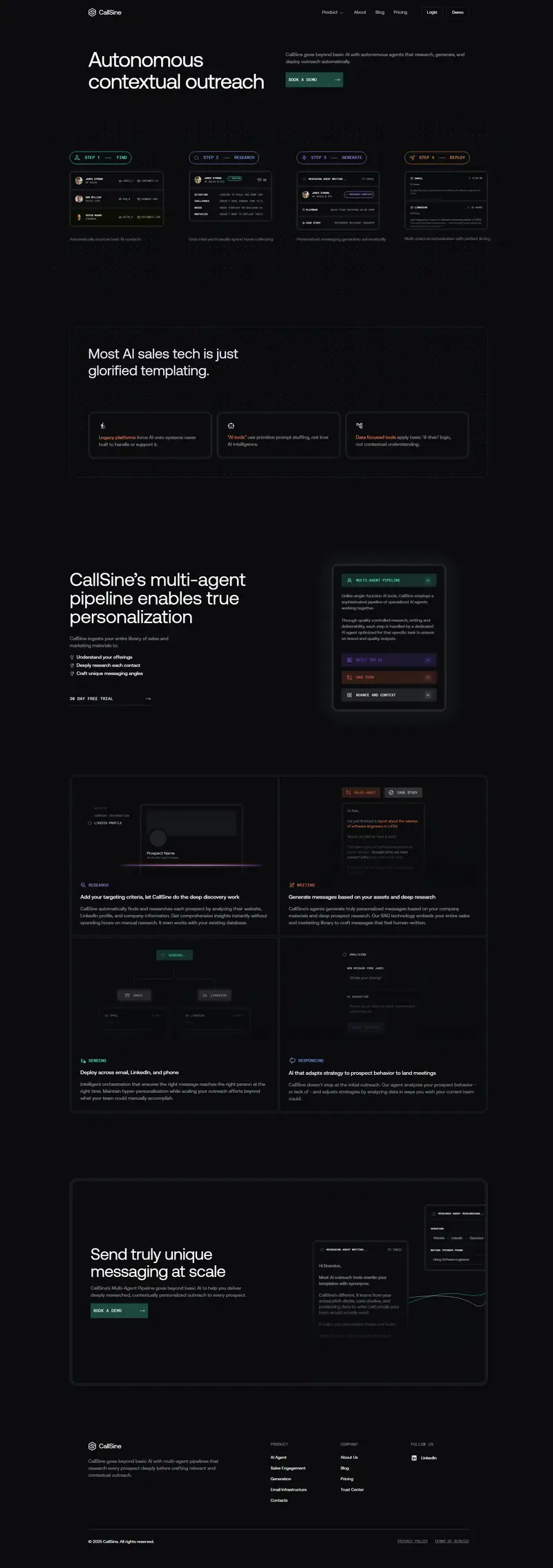 CallSine website screenshot