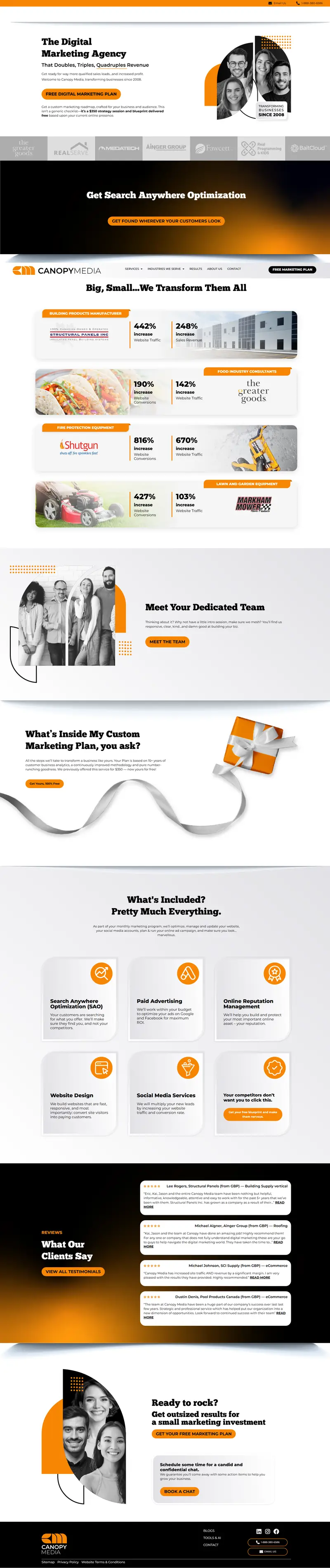 Internet Marketing Company in Ontario Canada - Canopy Media website screenshot