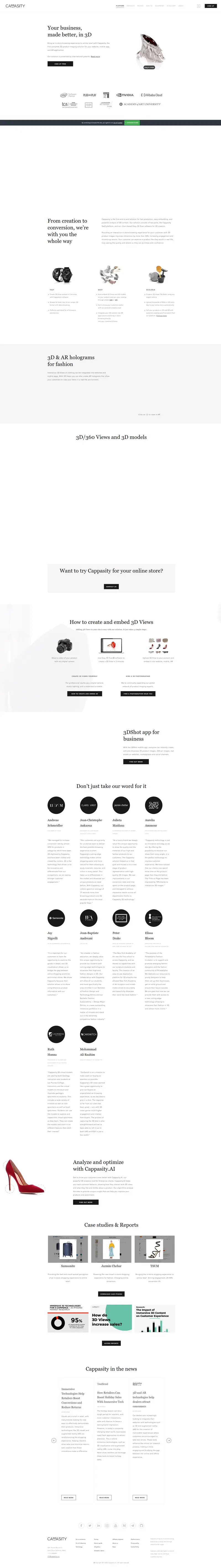 cappasity.com — SaaS/Software Product website design screenshot