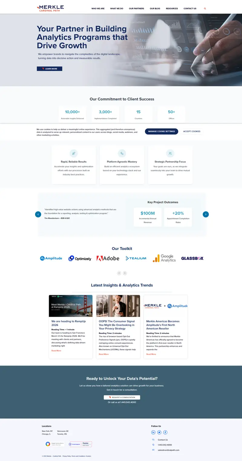 Digital Marketing, Analytics, and Data Science Consulting | Cardinal Path website screenshot