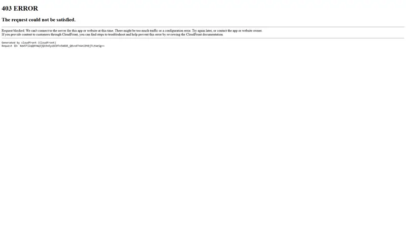 ERROR: The request could not be satisfied website screenshot