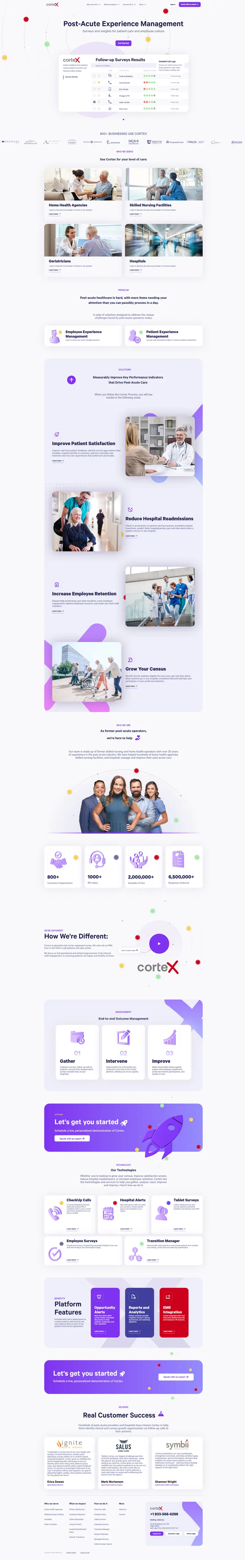 Cortex - Post-Acute Healthcare Solutions website screenshot
