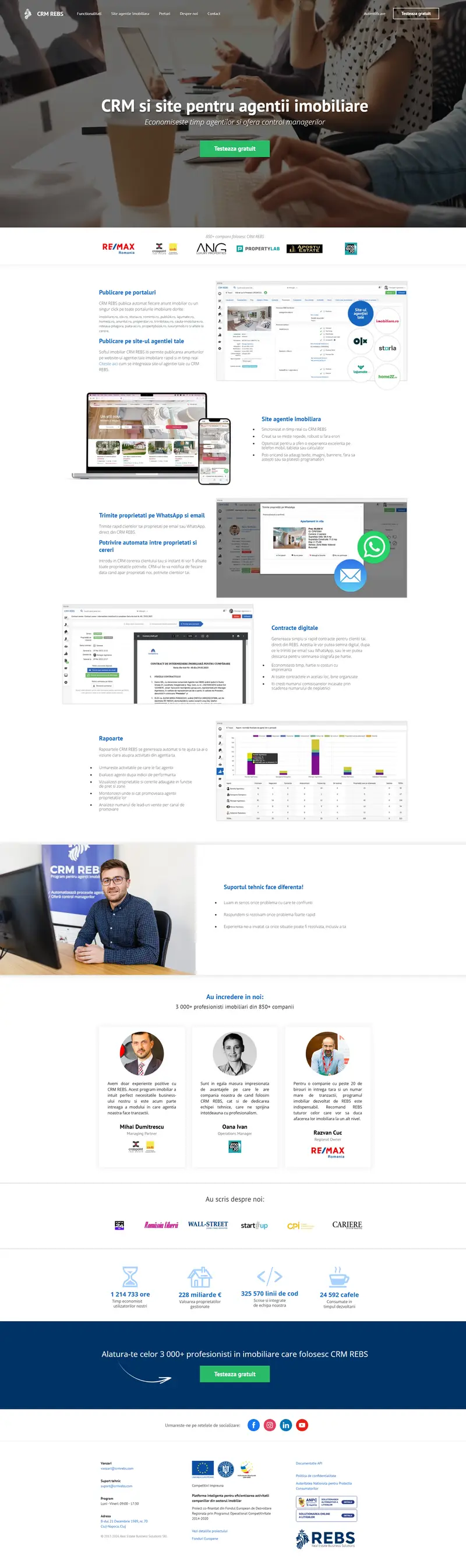 CRM REBS™ - Program si site pentru agentii imobiliare website screenshot