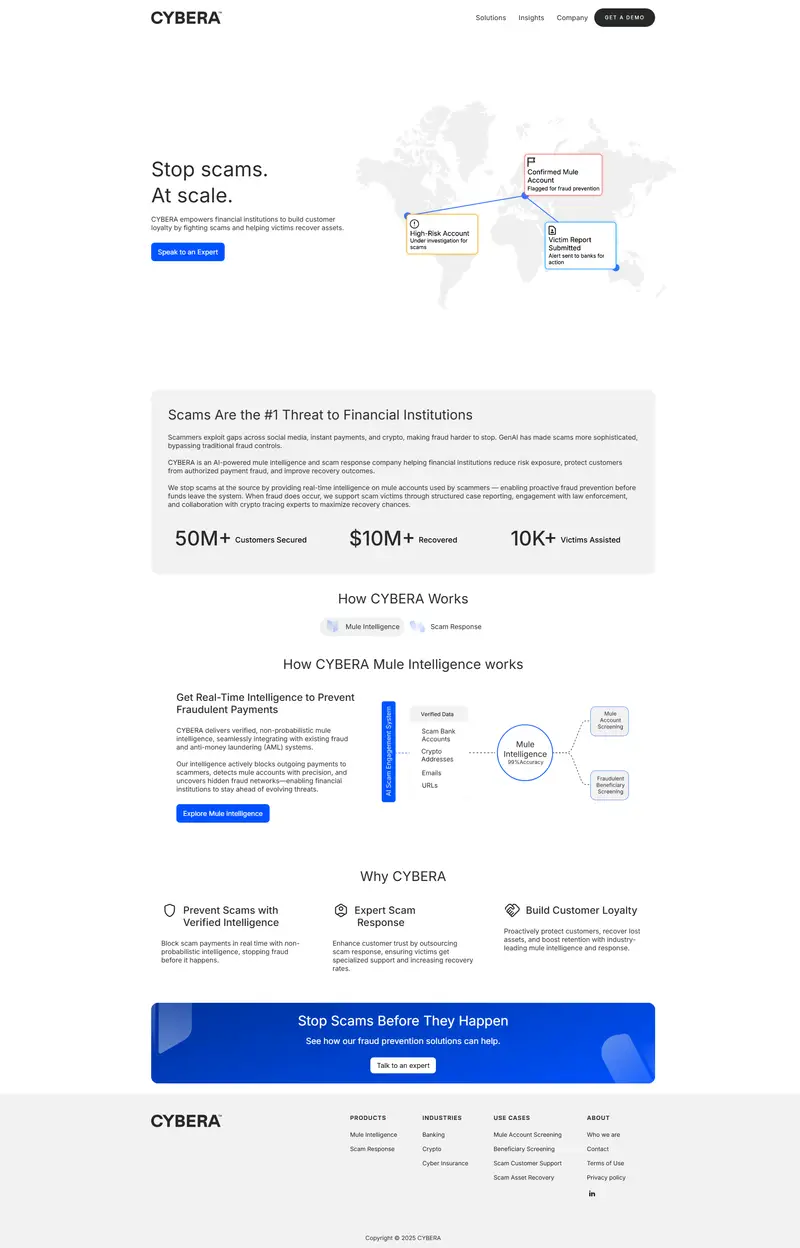 CYBERA website screenshot