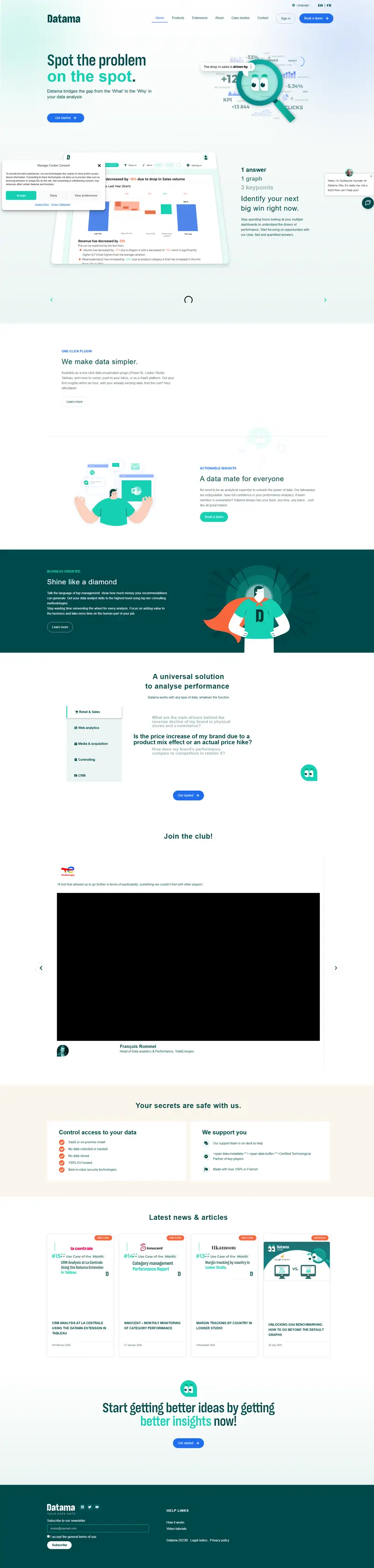 Home - Datama website screenshot