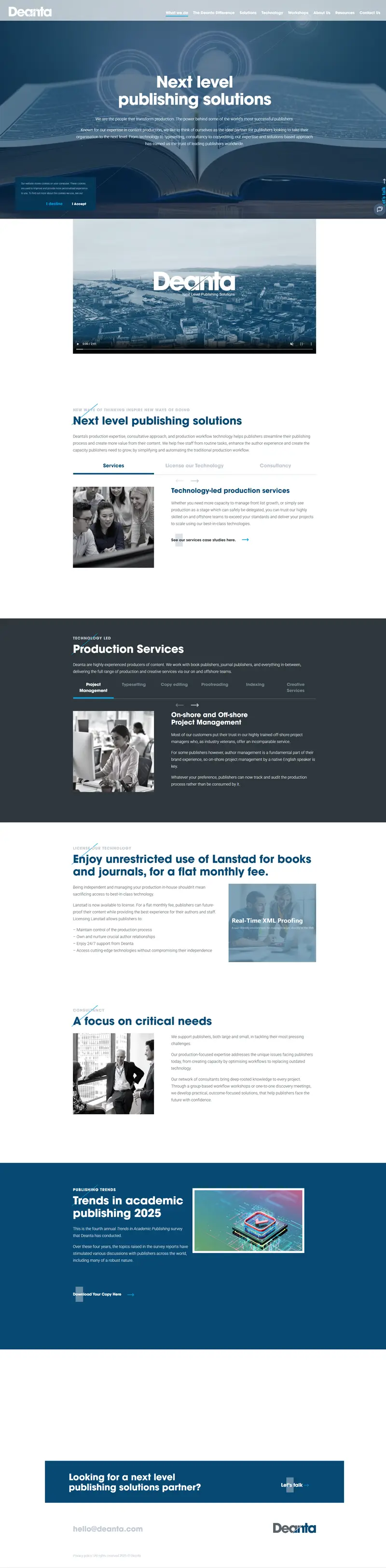 Deanta website screenshot