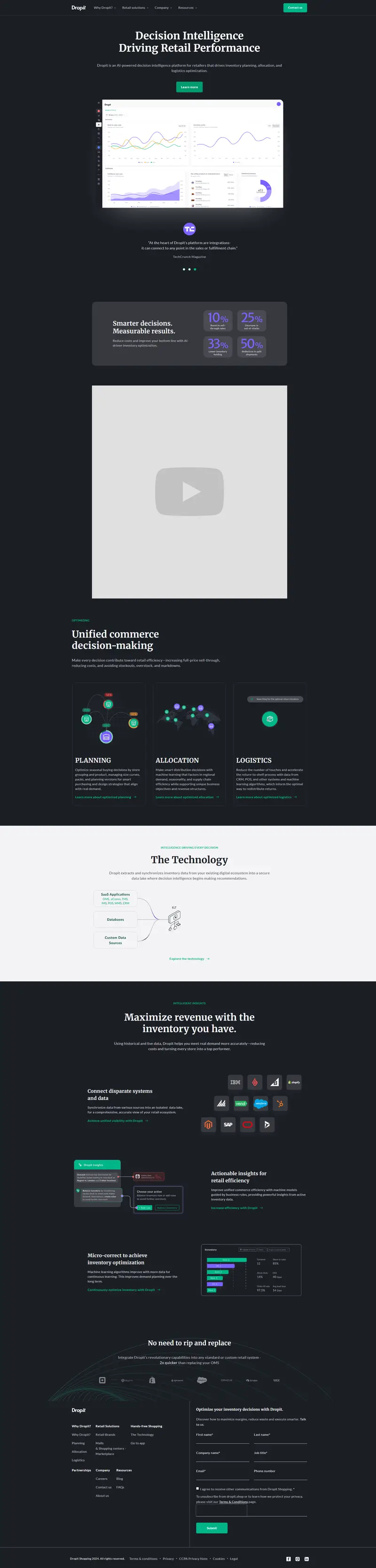 Dropit - Smarter retail starts here. website screenshot