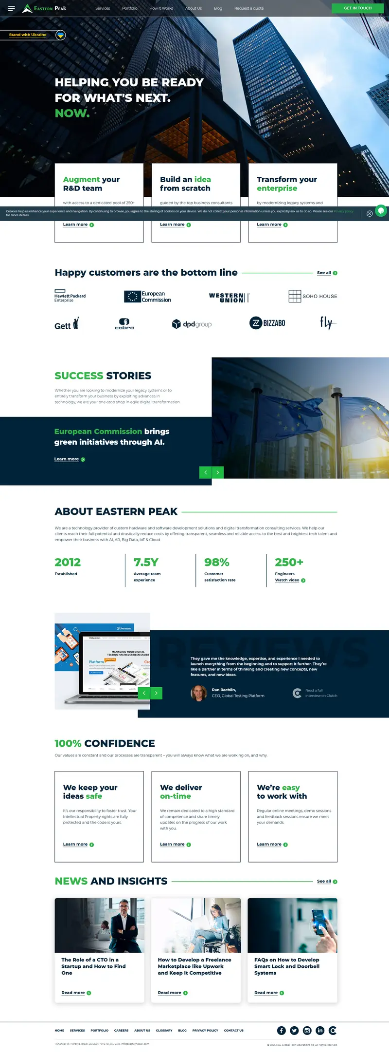 Eastern Peak: Software Development Company website screenshot