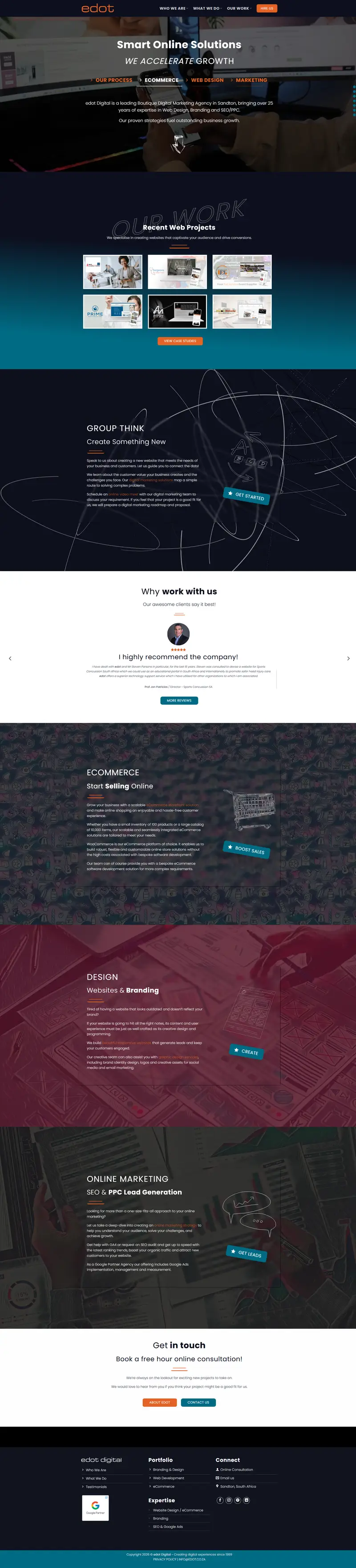 Edot Digital » E-Commerce, Design and Marketing Solutions website screenshot