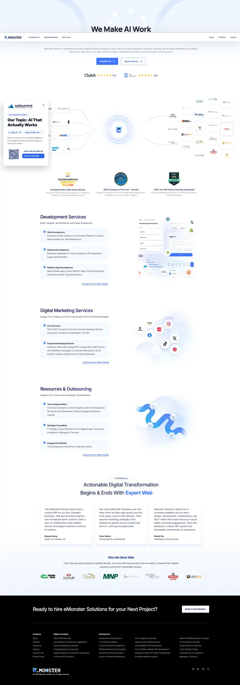 Website Development & Digital Marketing | eMonster Solutions website screenshot