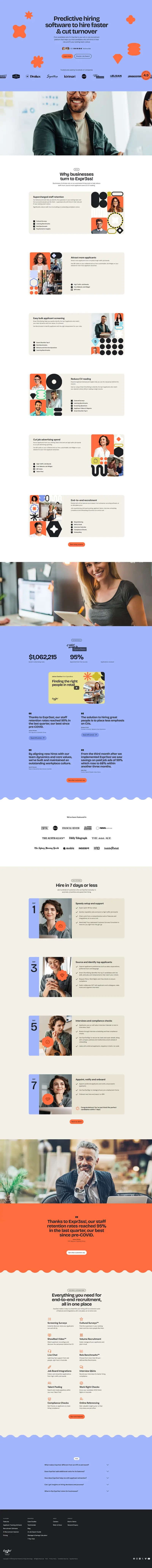 Prevent poor hires with our science-backed hiring software | Expr3ss! website screenshot