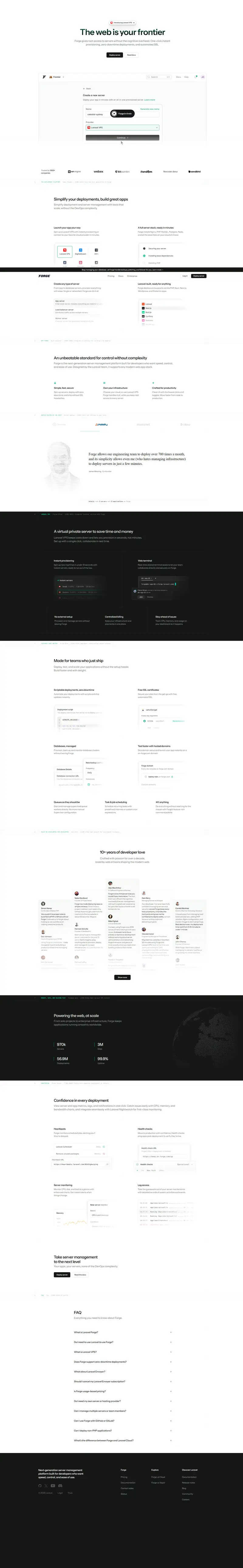 Forge · Simple server management for PHP and beyond website screenshot