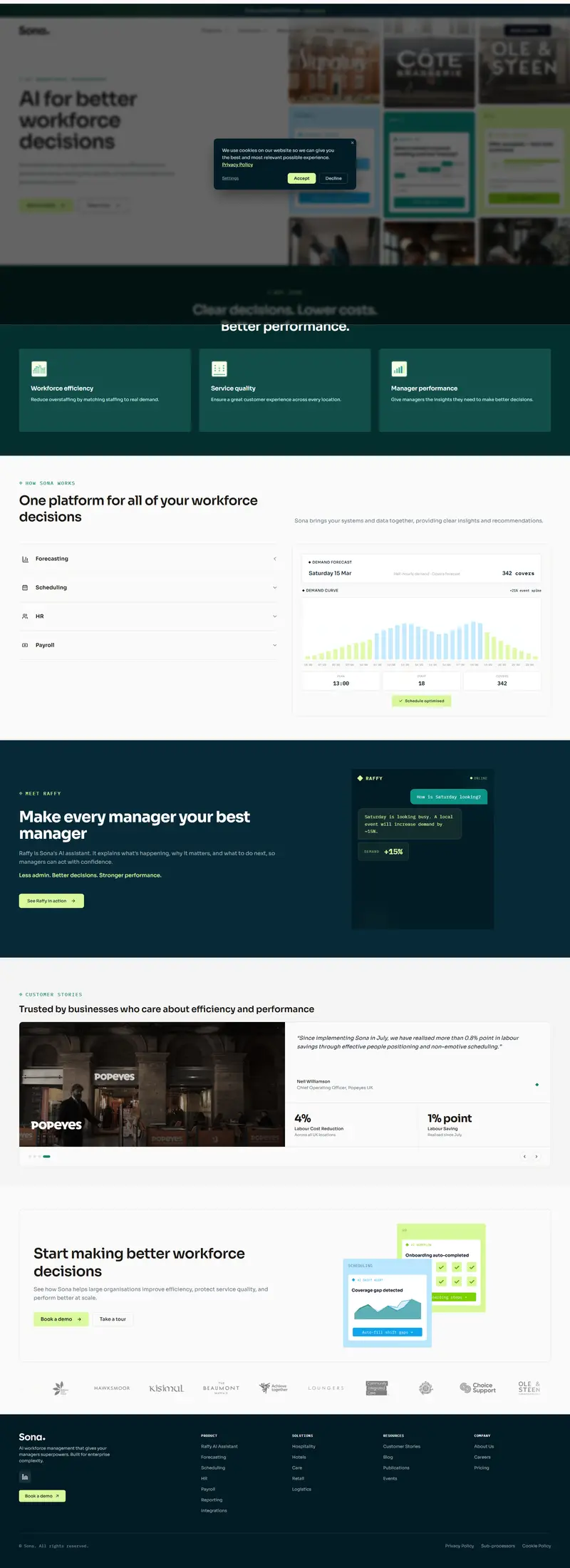 Sona | AI for better workforce decisions website screenshot