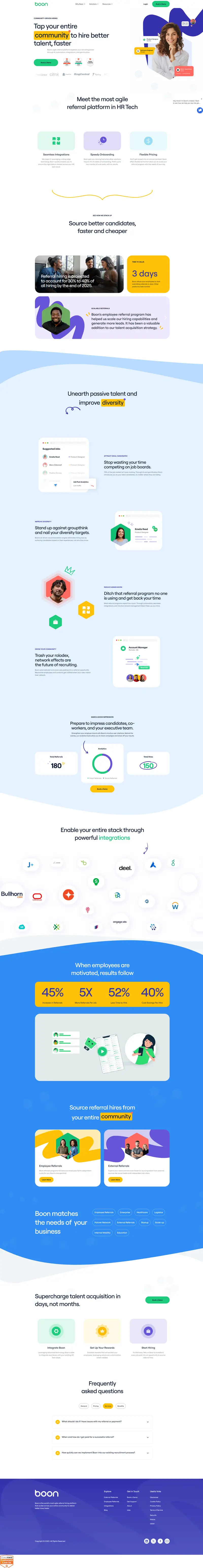 The Agile Referral Hiring Platform | Find Hidden Talent & Hire Faster | Boon website screenshot
