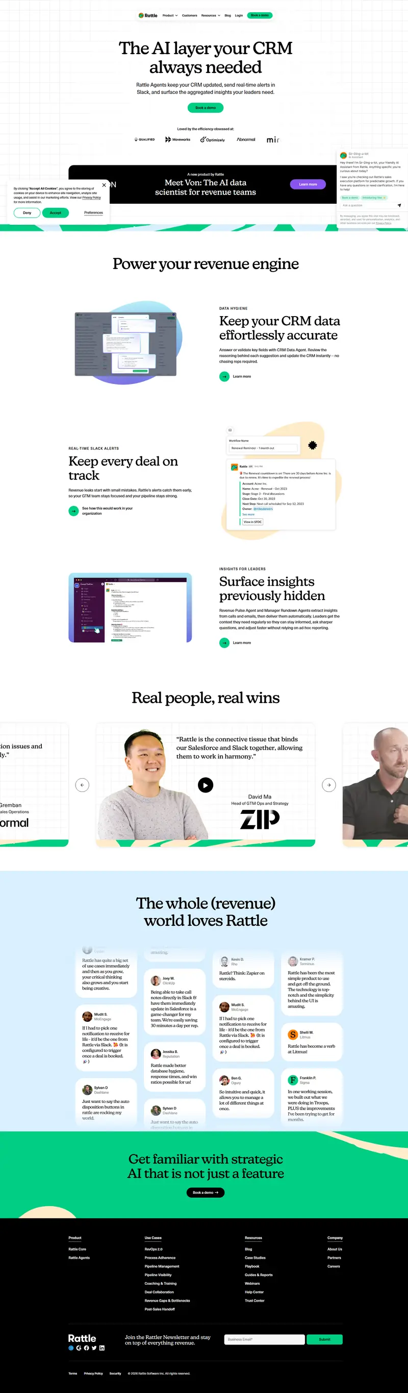 Rattle – Sales Execution Platform for Predictable Growth website screenshot