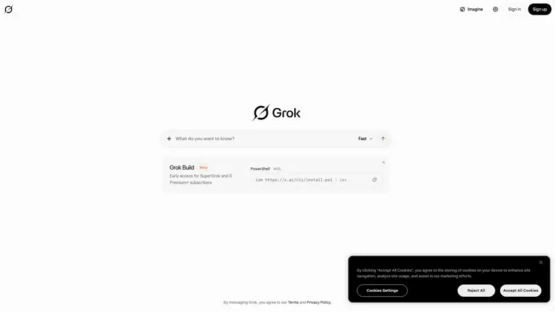 Grok website screenshot
