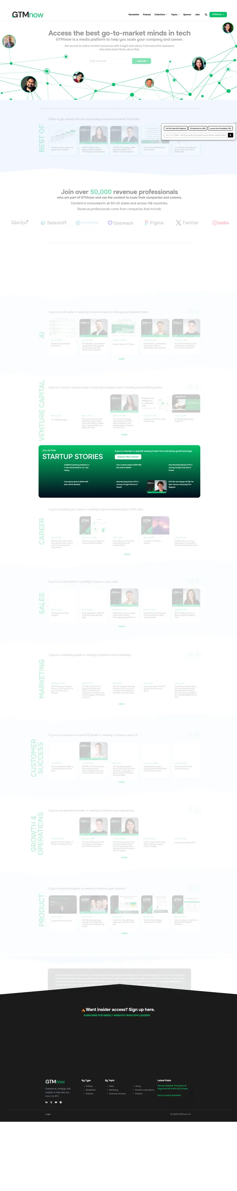 GTMnow | Build, scale, and invest with the best minds in tech. website screenshot