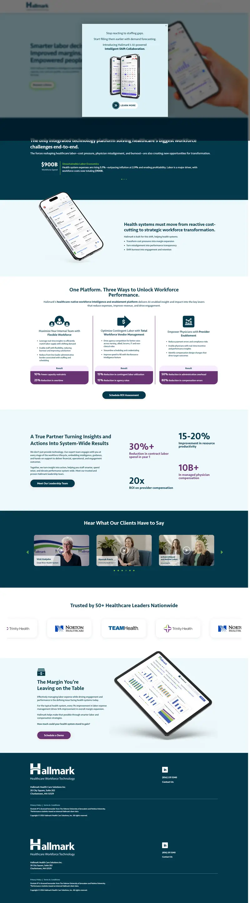 Hallmark Health Care Solutions - Home website screenshot