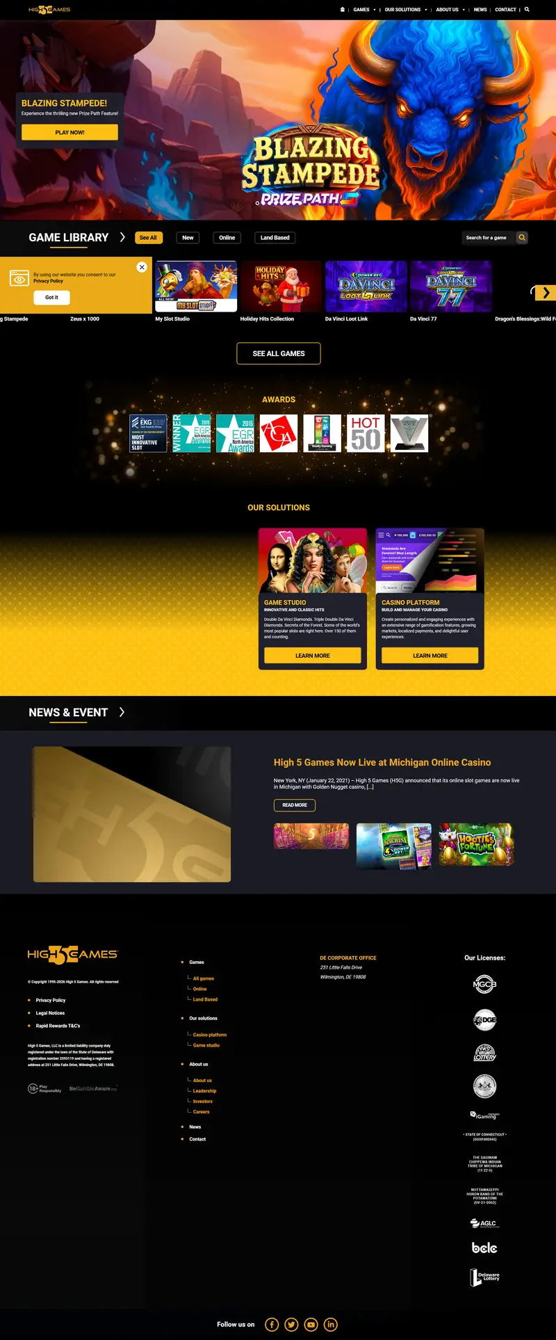 High 5 Games website screenshot