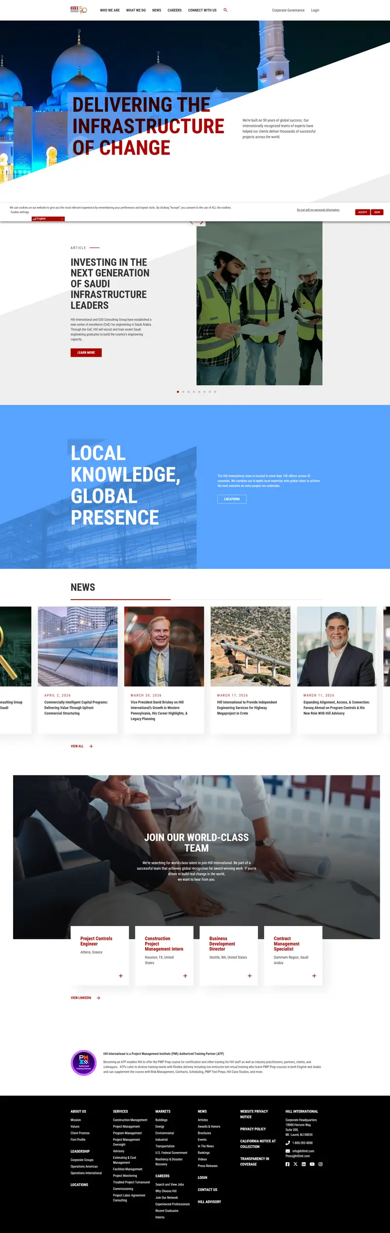 Home - Hill International website screenshot