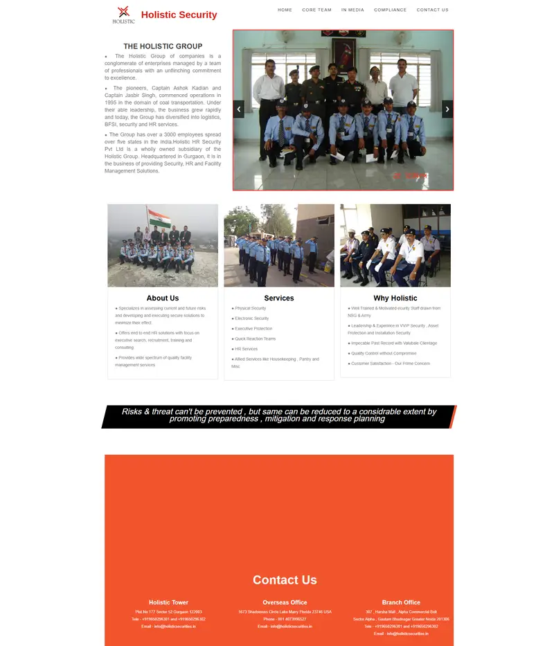 Holostic Securities website screenshot