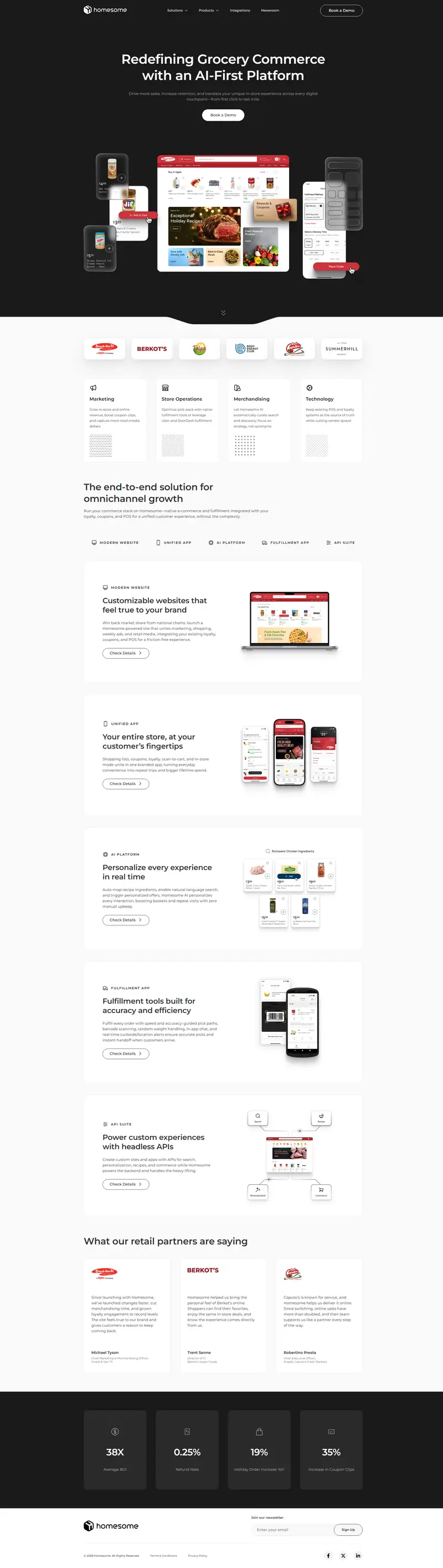 Homesome: Redefining Grocery Commerce with AI-First Platform website screenshot