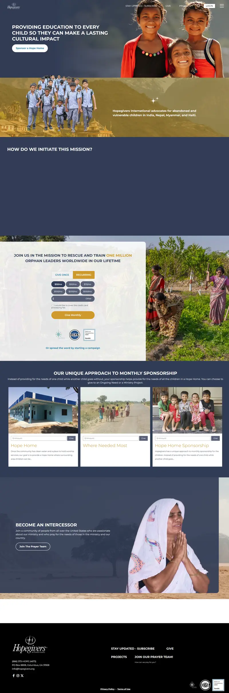 Home -
                        Hope Givers website screenshot
