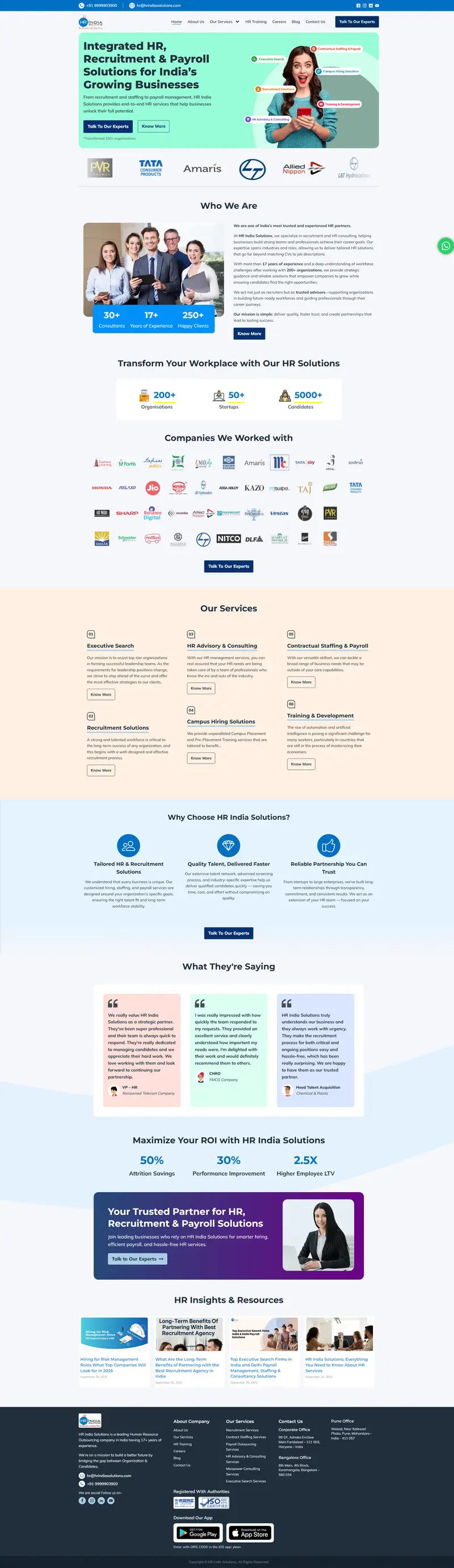 HR Services Company in India | HR Consultants in India website screenshot
