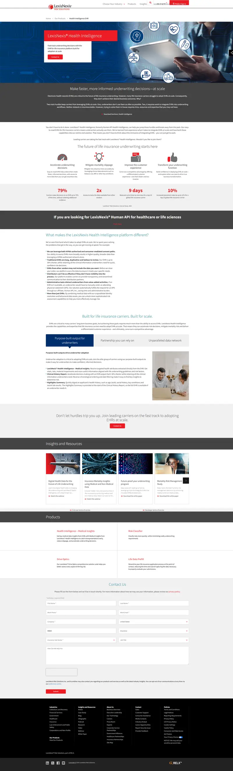 Health Intelligence EHR Solutions website screenshot