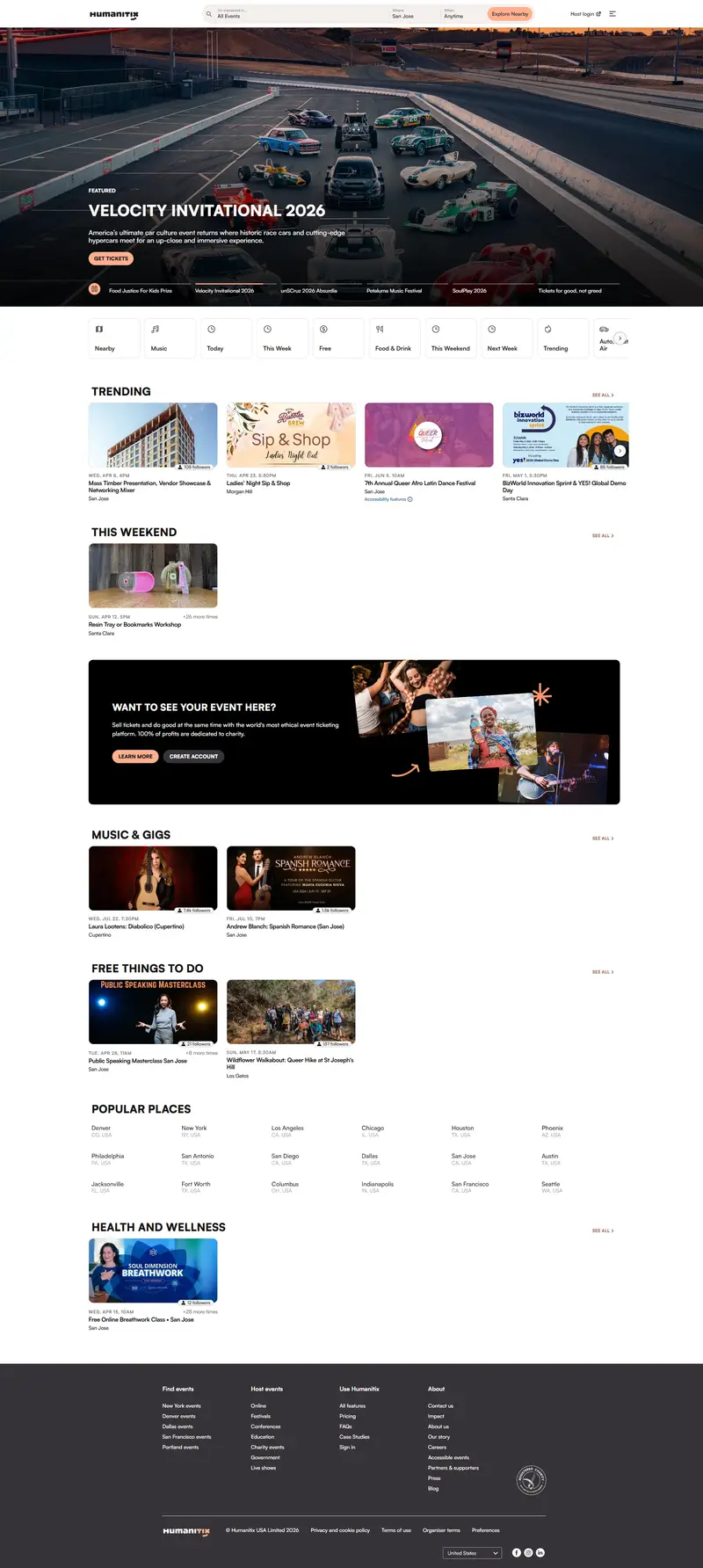Humanitix | Find the Best Events & Things to Do website screenshot