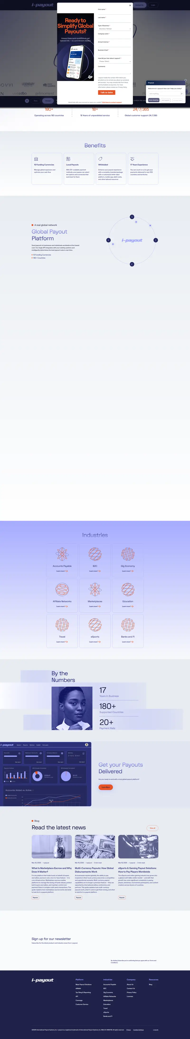 Global Mass Payout Solutions | i-payout website screenshot