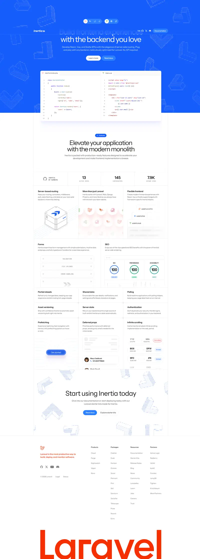Inertia.js - The Modern Monolith website screenshot