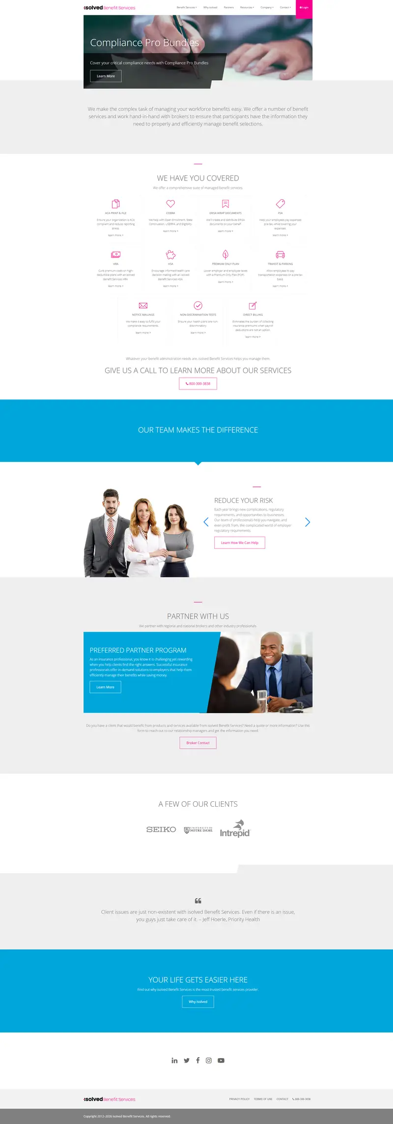 isolved Benefit Services website screenshot