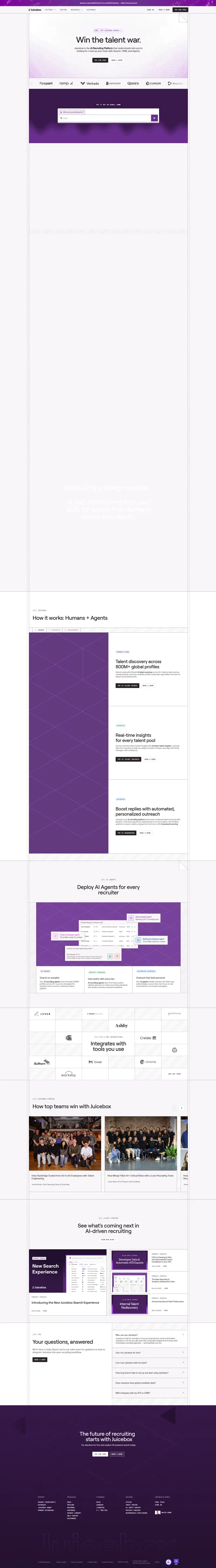 Juicebox (PeopleGPT) - The Leading AI Recruiting Platform website screenshot