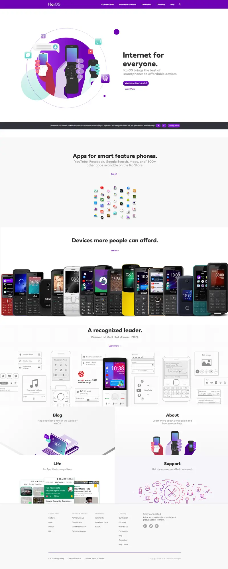 Home - KaiOS website screenshot