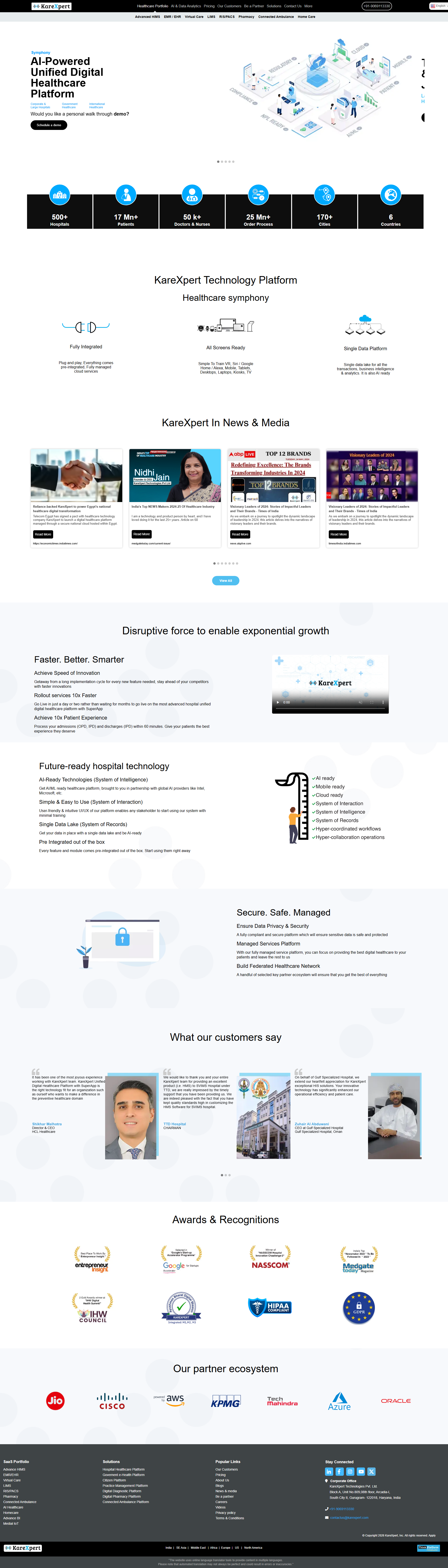 Hospital Billing Software | Software for Electronic Medical Record website screenshot