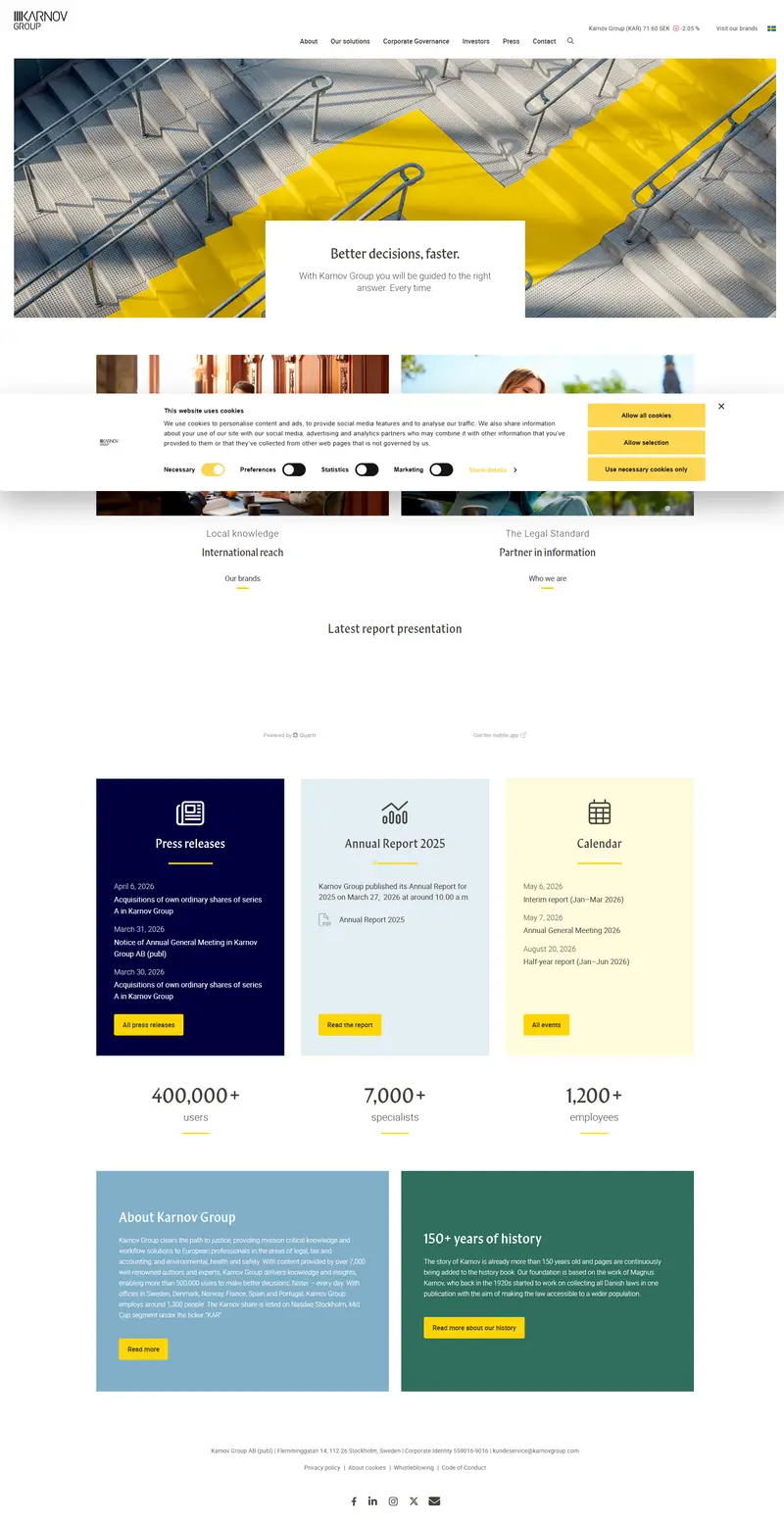 Karnov Group website screenshot