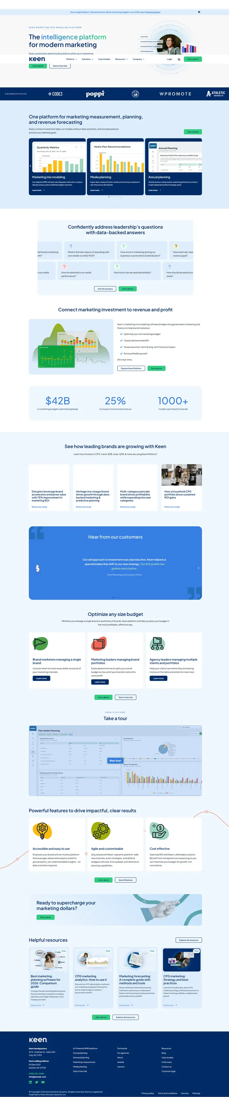 Keen Decision Systems - Marketing Mix Modeling powered by AI website screenshot